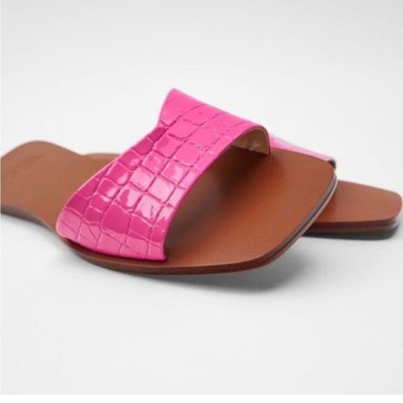 Zara | Animal Print Flat Sandals NWT - Picture 6 of 9